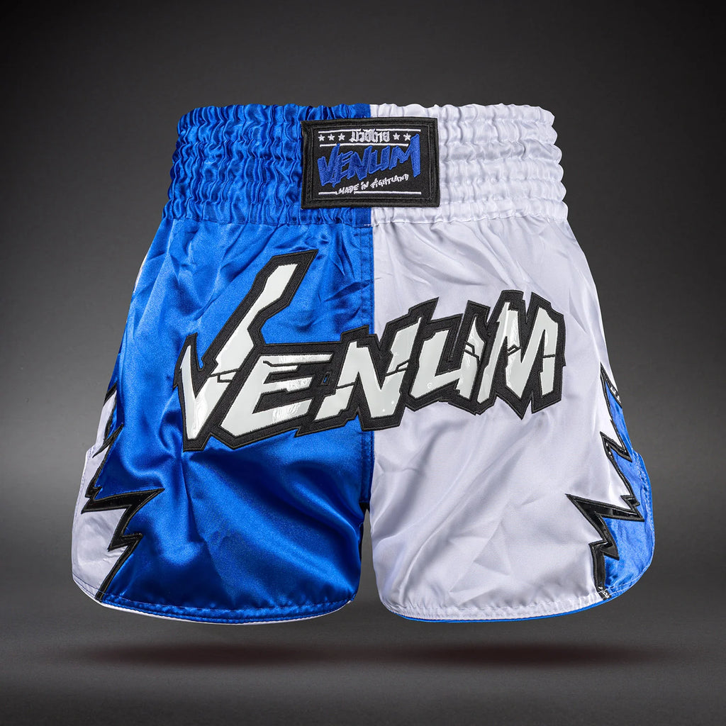 Shorts de Muay Thai Venum Inferno 2.0 - Blanco/Azul