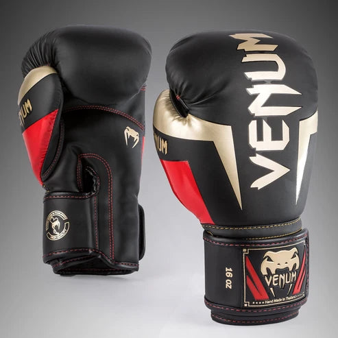 Guantes de boxeo Venum Elite - Negro/Oro/Rojo