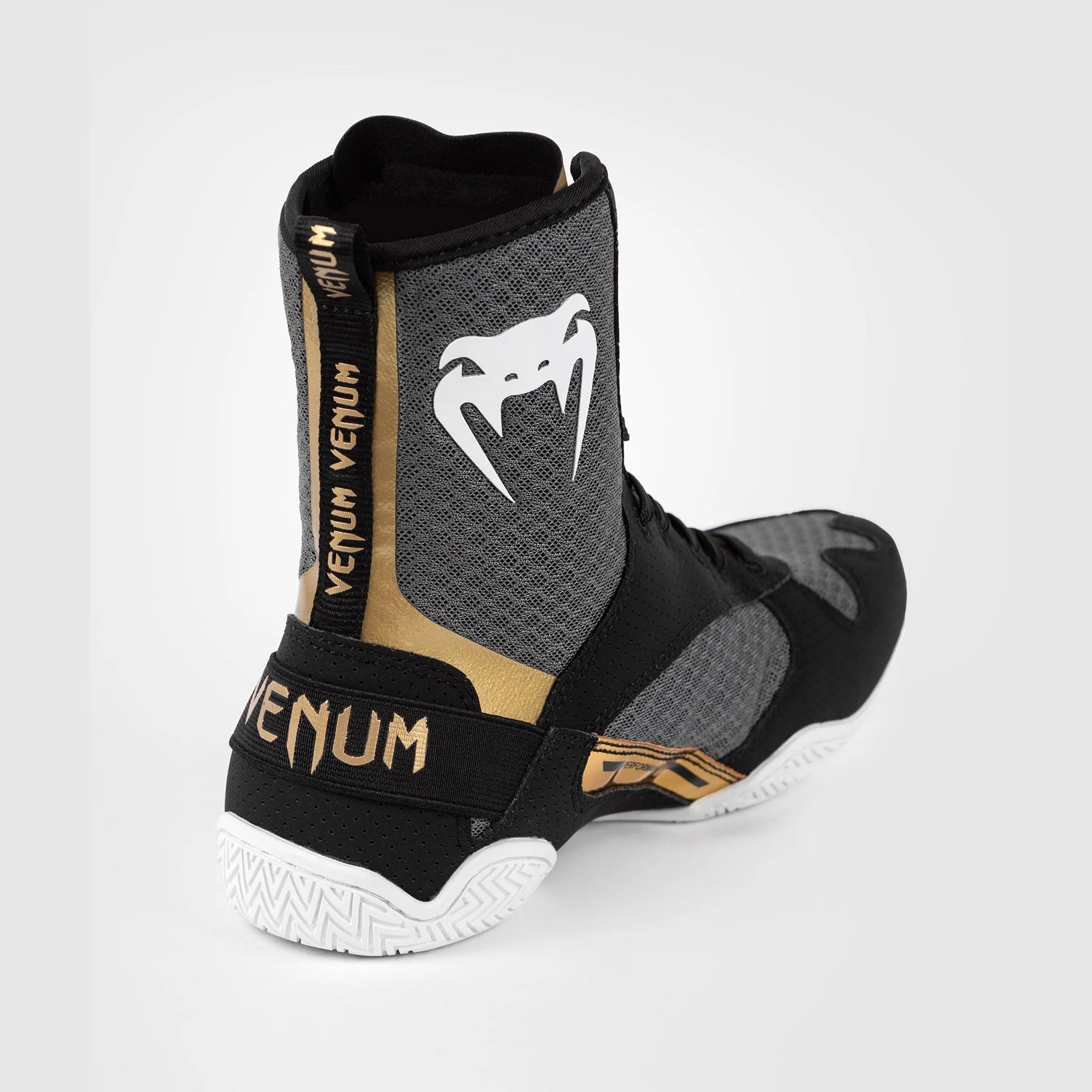 Zapatos de boxeo Venum Elite - Negro/Blanco/Dorado
