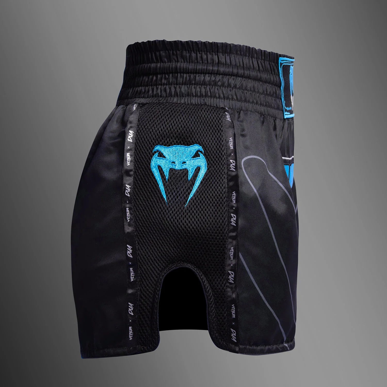 Shorts de muay thai Venum x Dua  - Negro/Azul Eléctrico