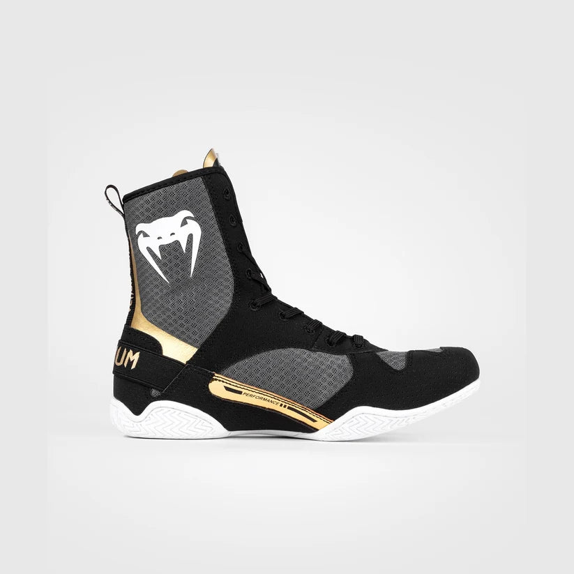 Zapatos de boxeo Venum Elite - Negro/Blanco/Dorado