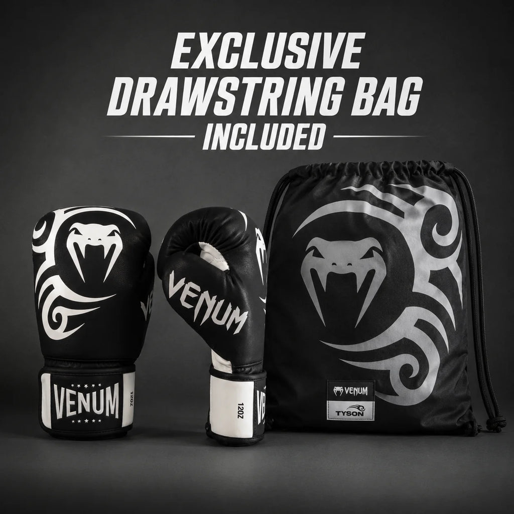 Guantes de boxeo réplica de Venum Mike Tyson - Negro profundo/Blanco óptico