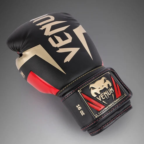 Guantes de boxeo Venum Elite - Negro/Oro/Rojo
