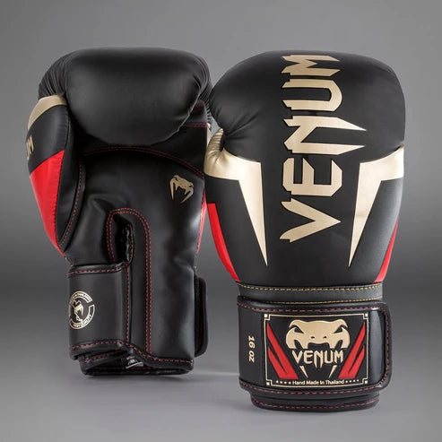 Guantes de boxeo Venum Elite - Negro/Oro/Rojo