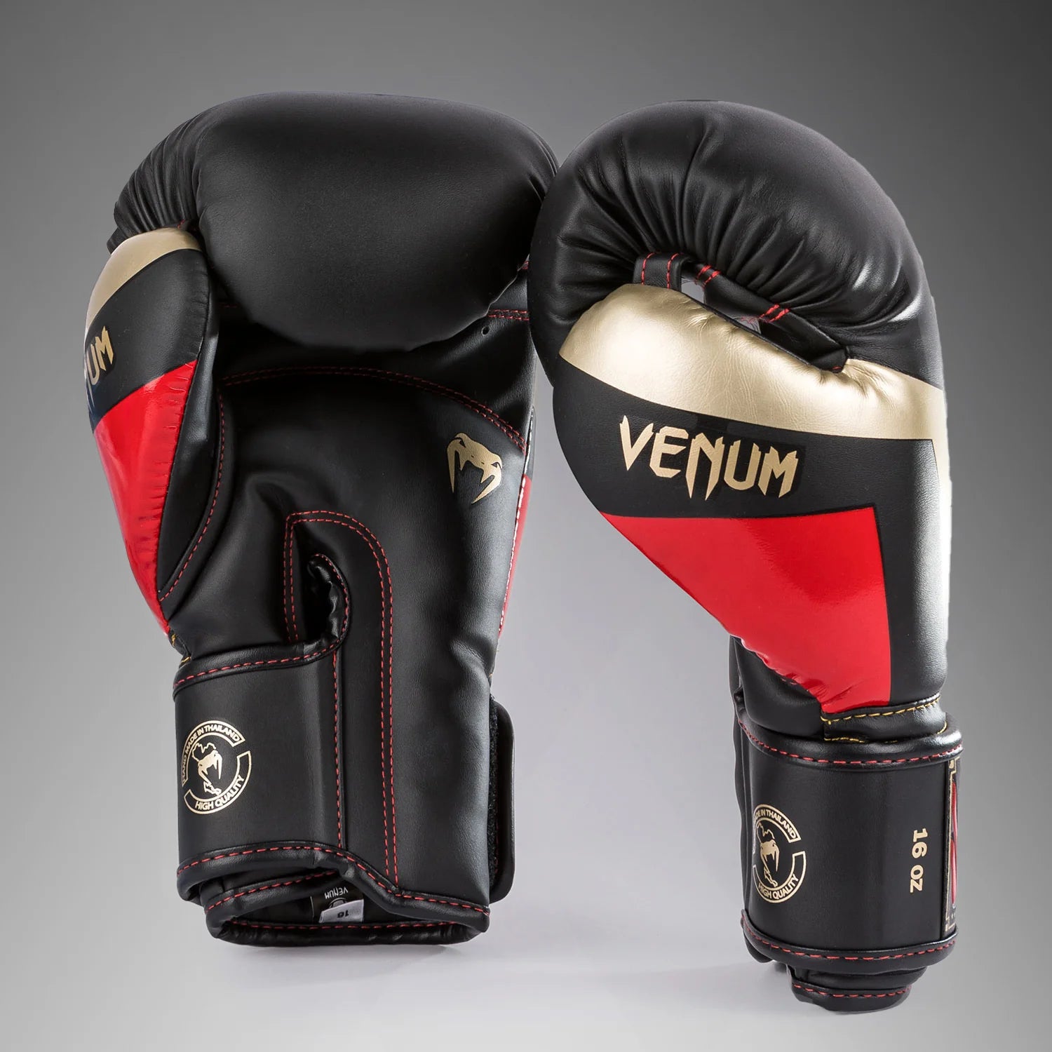 Guantes de boxeo Venum Elite - Negro/Oro/Rojo